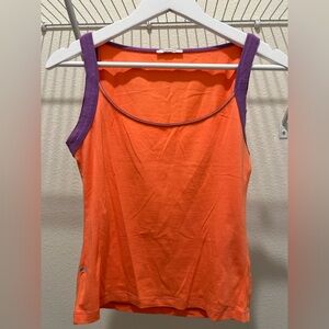 Serge Vintage 90s Crop-top, Orange and Purple, Size: S